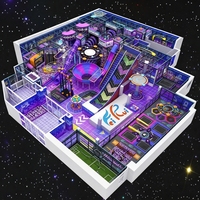 Aire de jeux intérieure Cyberpunk personnalisable avec toboggan en forme de entonnoir, style futuriste, pour tous les âges, parc d'attractions