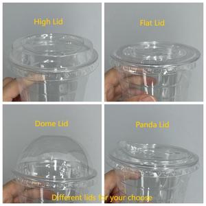 Tasse de charcuterie en plastique PET jetable avec <span class=keywords><strong>couvercle</strong></span>, verre transparent Boba, thé au lait, crème glacée, boisson froide, approvisionnement d'usine - Product Image 5
