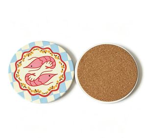 Sous-verres ronds modernes en céramique écologiques imprimés par sublimation, porte-boissons en liège, design personnalisé, <span class=keywords><strong>pas</strong></span> <span class=keywords><strong>cher</strong></span> - Product Image 2