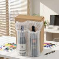 Sacs de protection pour bouteilles de vin, type Q, colonnes d'air 360 °   Sacs d'emballage gonflables antichoc pour l'expédition de produits électroniques en verre