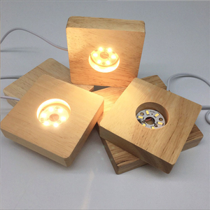 Solid Beech Wood Base Warm White <strong>LED</strong> <strong>Night</strong> <strong>Light</strong> for 3D Crystal Ball Display USB Powered Home Decor Bedside Lamp - Product Image 2