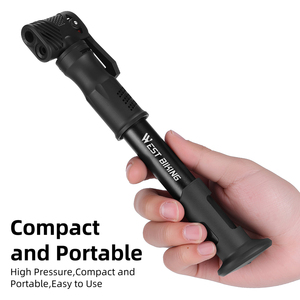 Bomba de Aire Portátil WEST BIKING de Alta Presión (120 PSI), de Aleación de Aluminio, para Bicicletas, con Válvulas Schrader y <span class=keywords><strong>Presta</strong></span>, para MTB y Bicicletas de Carretera - Product Image 2