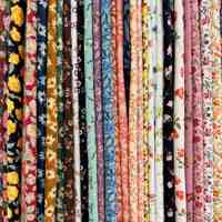 Tissu en velours côtelé 21 Wale épais, 100 % polyester brossé, imprimé petites fleurs, résistant aux plis, pour filles - Vente chaude