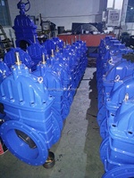 Vanne à opercule à siège souple DIN3352 GGG50 DN500 à commande manuelle avec volant, corps en fonte ductile pour eau, OEM DN350-DN800, direct usine
