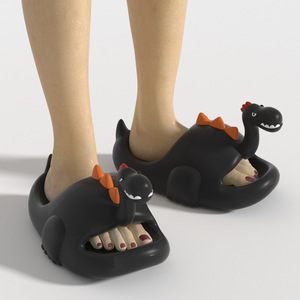 Sandales d'intérieur et d'extérieur pour hommes, motif dinosaure mignon, confortables, à bout rond, tendance mode, avec semelle extérieure en EVA, amusantes pour l'été - Product Image 3