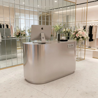 Comptoir de caisse en acier inoxydable pour magasin de vêtements pour femmes, petit comptoir d'accueil, réception d'entreprise simple et moderne