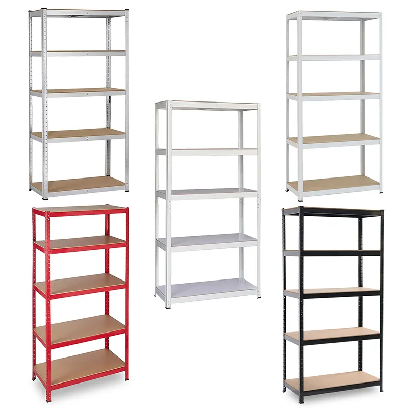 Heavy duty 5 layer stacking boltless galvanized steel storage screwless shelving rack 200x150x40