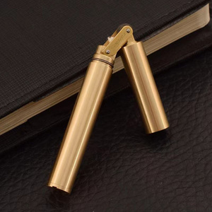Briquet à kérosène vintage Vieux <span class=keywords><strong>cuivre</strong></span> pur créatif poêle fine Dragon bâton Nunchucks Mini briquet de poche pour hommes Briquet Caka - Product Image 6