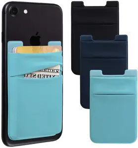 Bastone sul portafoglio cellulare Ultra-sottile porta carta di credito porta carta autoadesiva portafoglio per smartphone manica anello di supporto