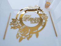 Assiette de présentation de mariage écologique moderne décor de table en acrylique miroir napperon d'anniversaire découpé au laser chargeur en bois européen