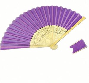 Abanicos de mano plegables de seda con varillas de bambú huecas para festivales, bodas y eventos, personalizables - Product Image 3