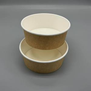 Tazón de Papel Kraft Desechable y Resistente con Revestimiento de Plástico para Ensaladas, Comida, Sopa y Fruta - Product Image 2