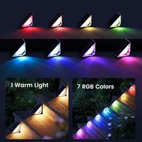 Lampes LED solaires à piles AAA pour marches et escaliers, éclairage constant chaud multicolore et multimodes, indice de protection IP65