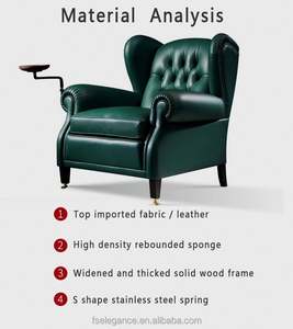 American Light Luxury High-End Cuero genuino Padrino Primera capa Cuero de vaca Silla de sofá de ocio individual - Product Image 4