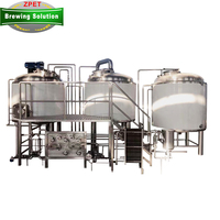 Chaîne de production de bière 1000L 10HL en acier inoxydable à quatre cuves, équipement de micro-brasserie, machine de brassage de bière