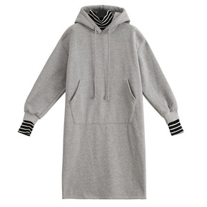 Autunno/inverno peluche spessa felpa gonna abito lungo sopra il ginocchio da donna primavera e autunno abiti larghi con cappuccio <span class=keywords><strong>taglie</strong></span> <span class=keywords><strong>forti</strong></span> - Product Image 5