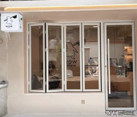 Fenêtre accordéon en aluminium à double vitrage sur mesure pour balcon, fenêtres pliantes anti-ouragan