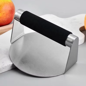 Alat Penekan Hamburger Anti Lengket Dengan Gagang Anti Panas, Penghancur <span class=keywords><strong>Burger</strong></span> Baja Tahan Karat untuk Memasak di Panggangan Datar - Product Image 2