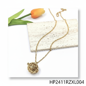 Collana a catena lanterna in ottone con Design geometrico alla moda da donna placcata in oro con zircone alla moda accessori per feste - Product Image 1