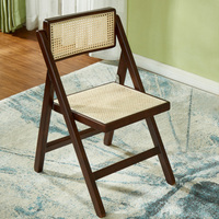 Chaise de style vintage nordique de luxe, chaise de balcon, chaise de loisirs, rangement pratique, fauteuil de maison, chaise pliante en bois massif et en rotin