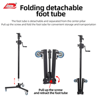 Support d'éclairage photo en acier, 2,3 mètres de haut, pieds pliables, mécanisme de levage à manivelle, capacité de charge de 6 kg pour studio en direct
