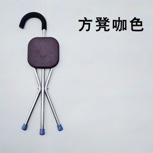 Stainless Steel <b>Folding</b> Cane <b>Stool</b> Height Adjustable Tripod Walking Stick For Hiking Mountaineering Camping - Product Image 3