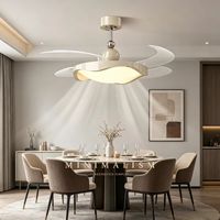 Ventilateur de plafond rétro de style chinois avec télécommande, LED, moteur DC en fer, 6 vitesses silencieuses pour chambre et restaurant
