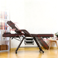 Lit de massage et de beauté facial portable multifonctionnel réglable et confortable avec cadre métallique pour salon et spa