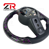 Volante Deportivo de Cuero con Fibra de Carbono Forjada LED para Jeep Wrangler JK JL TJ KJ Srt8 Wk1 Wk2 Grand Cherokee Kl 2011-2017