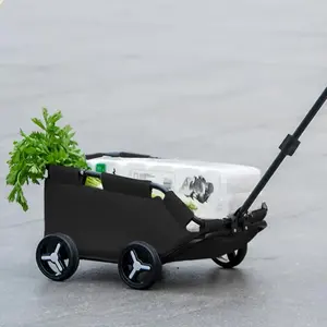 छोटे कुत्तों के लिए सार्वभौमिक कुत्ता रोलिंग बिल्ली वाहक पालतू गाड़ी के लिए 4 पहियों हल्के फोल्डिंग ट्रॉली कुत्ते गाड़ी - Product Image 3