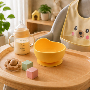 Nuevo Plato y Cuchara de Silicona Reciclada, Libres de BPA, Vajilla Manual Biodegradable para la Alimentación del Bebé - Product Image 4