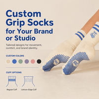 Chaussettes de yoga et de danse personnalisées en caoutchouc antidérapantes pour femmes, chaussettes de Pilates mi-mollet avec logo