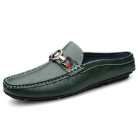 Chaussures décontractées à demi-traînée en cuir, cuir véritable, nouveau style d'été tendance pour hommes, chaussures Baotou Drag