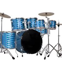 Vente en gros TEAMO 22 pouces cadre en bois 5 niveaux batterie ensemble avec peaux de peau de vache et chambre en bois de bouleau 7 tambours OEM bas prix Kitdrum