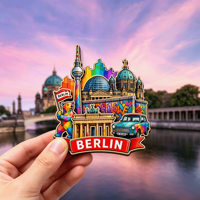 Individuelle Deutschland Berlin Stadt Reise-Souvenir MDF Kühlschrankmagnete Personalisiertes Angepasstes Logo 3D Holz-Kühlschrankmagnet