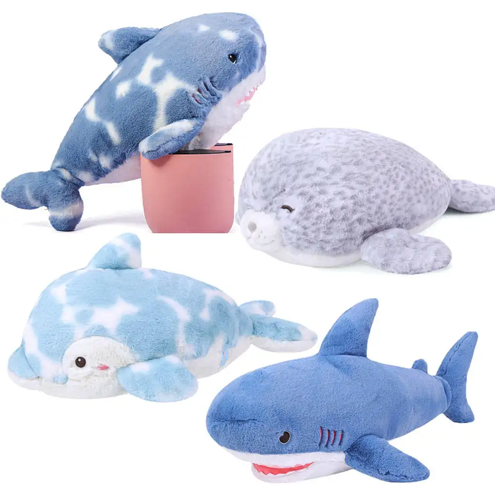 Op Maat Gemaakt Zeedier Pluche Dolfijn Zeehond Haai Speelgoed Groothandel Oem Design Sealife Pluche Walvis Kussen Speelgoed
