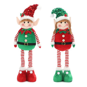 Ornements de poupée rétractables elfe de Noël faits à la main nouveau produit pour enfants ornement d'elfe suspendu aux jambes cadeau pour enfants en gros disponible - Product Image 5