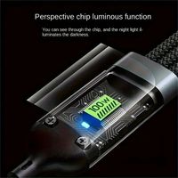 Câble de charge rapide intelligent à affichage numérique 3 en 1, haute vitesse 100W, câble USB 3 en 1, charge rapide 6A, câble de données 3 en 1