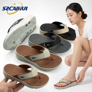 Tongs légères et confortables pour hommes, respirantes et souples, avec semelle intérieure <span class=keywords><strong>en</strong></span> EVA, plateforme, dessus <span class=keywords><strong>en</strong></span> PU, color-block, été - Product Image 2
