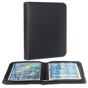 Album photo portable et amovible pour cartes de baseball, en cuir PU, avec fermeture éclair, pour cartes protégées, 4, 9 ou 12 pochettes - Product Image 1