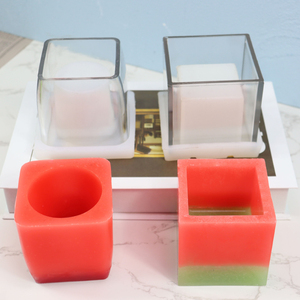 B-7007 Moule à bougie en plastique acrylique, résistant au vent, pour bougies à combustion interne, formes : tasse, cylindre carré creux, colonne ronde, pilier - Product Image 1