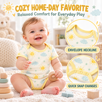 Ensemble layette bébé 5 pièces : body, bonnet, bavoir, moufles, motif personnalisé, doux, respirant, unisexe, bio, coffret cadeau, body bébé
