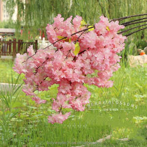 Ramas de flores de cerezo artificiales, arbustos artesanales, arbustos de flores con tallos, Flores Sakura, <span class=keywords><strong>Rama</strong></span> Artificial para decoración de boda - Product Image 2