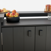 Table de bar extérieure moderne et durable en HDPE résistant aux intempéries, texture imitation bois, résistante aux UV, garantie 5 ans, mobilier de jardin