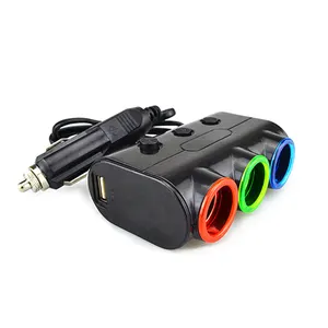 120w smart phone dual usb 3 in 1 cigarette lighter socket plug 12V 24V car charger adapter