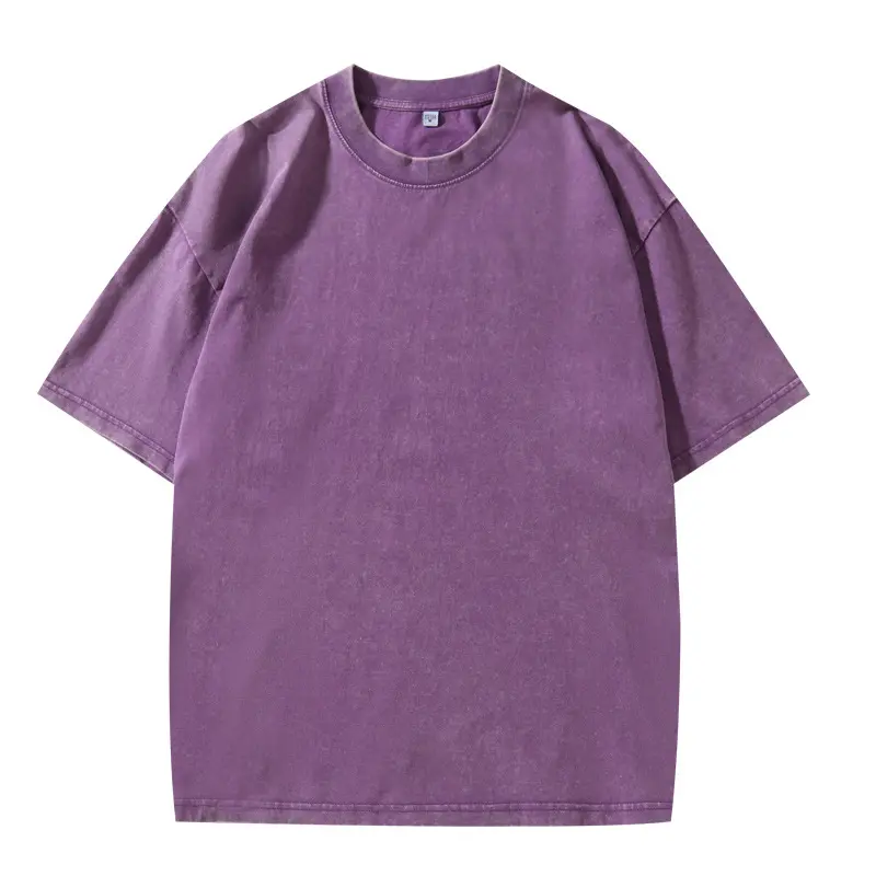 Individuelle 200 Gsm schweres Gewicht schlichtes übergroßes T-Shirt Druck Stickerei einfarbig 100 % Baumwolle Herren T-Shirts