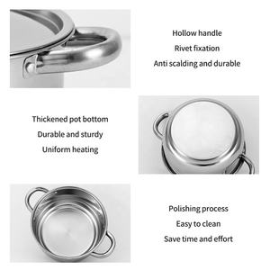Venta caliente Juego de ollas Juego de utensilios de cocina Olla de cocina Peralatan Masak Juego de ollas y sartenes de acero inoxidable - Product Image 5