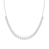Collier à pampilles Dylam en argent 925 avec chaîne à maillons et zircone cubique 5A en forme d'œuf 3*5mm, par le fabricant de bijoux haut de gamme