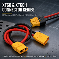 Connecteur XT60 & XT60H avec fil en silicone 12AWG, prise mâle-femelle plaquée or 30A 60A Peak pour batterie de drone UAV et robotique