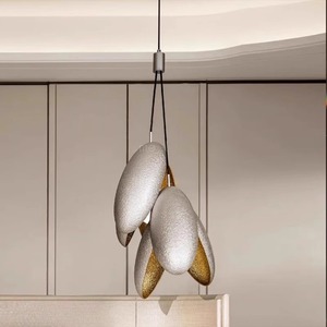 Italian Style Oval Pendant <b>Light</b> E27 LED 220V Adjustable Height Gold Body <b>Chandelier</b> For Villa Bedroom Living Room - Product Image 1